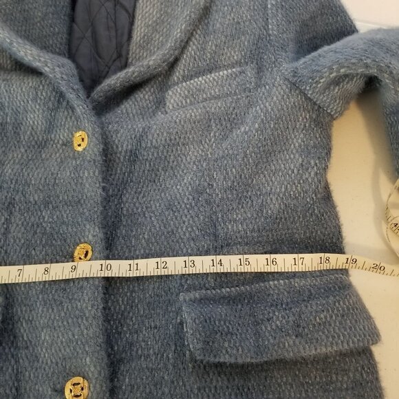 WE Are Blue Blazer Jacket Size Large Eyelash Fabric 3 Button Office, Career - Picture 10 of 12